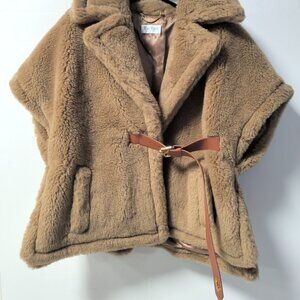 Max mara Teddy fabric short cape One Size